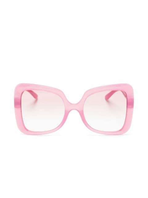 logo-plaque oversize-frame sunglasses by DOLCE&GABBANA