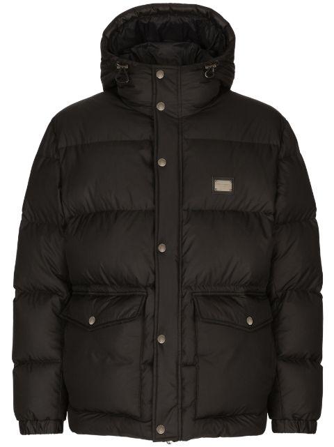 logo-plaque padded hoodied jacket by DOLCE&GABBANA