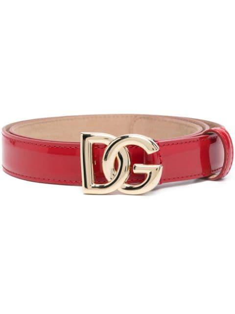 logo-plaque patent belt by DOLCE&GABBANA