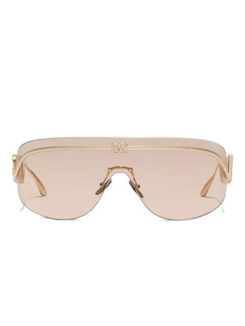 logo-plaque pilot-frame sunglasses by DOLCE&GABBANA