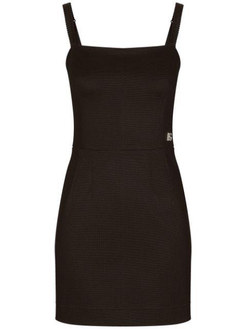 logo plaque sleeveless mini dress by DOLCE&GABBANA