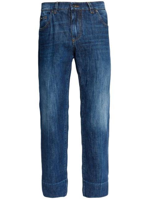logo-plaque straight-leg jeans by DOLCE&GABBANA