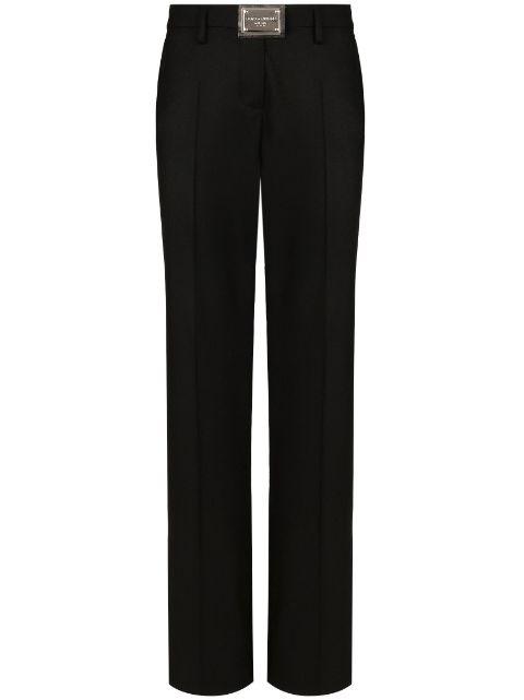 logo-plaque straight-leg trousers by DOLCE&GABBANA