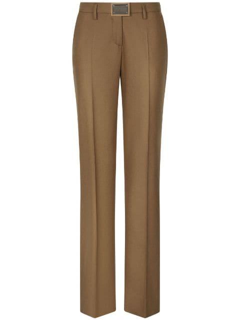 logo-plaque straight-leg trousers by DOLCE&GABBANA