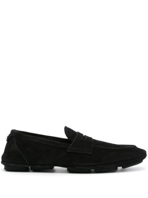 logo-plaque suede loafers by DOLCE&GABBANA