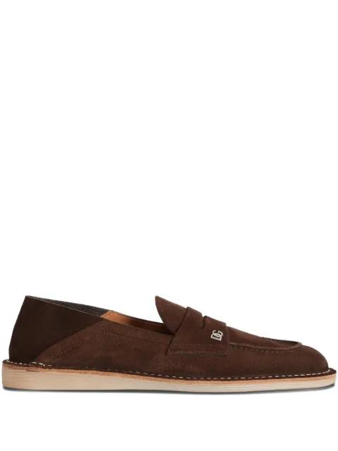 logo-plaque suede loafers by DOLCE&GABBANA