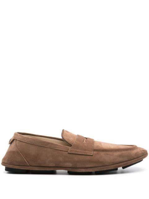 logo-plaque suede loafers by DOLCE&GABBANA
