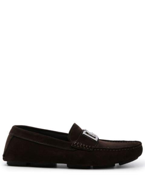 logo-plaque suede loafers by DOLCE&GABBANA