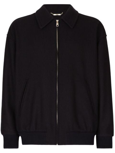 logo-plaque zip-up bomber jacket by DOLCE&GABBANA