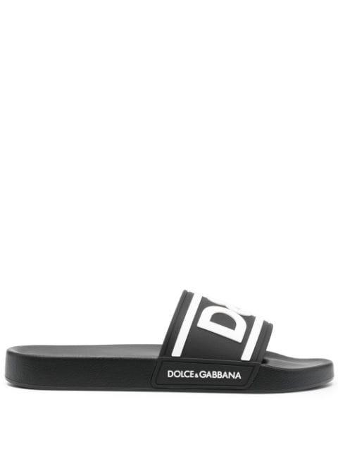 logo-print beach sliders by DOLCE&GABBANA