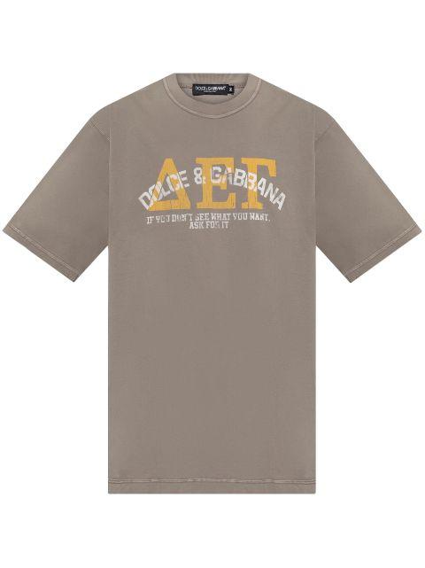 logo-print cotton T-shirt by DOLCE&GABBANA