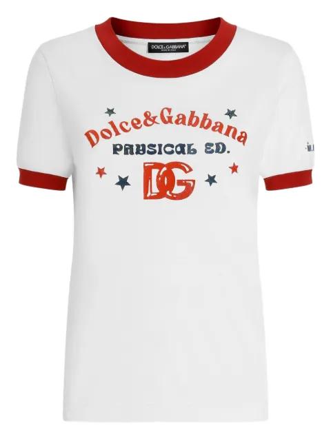 logo-print cotton T-shirt by DOLCE&GABBANA
