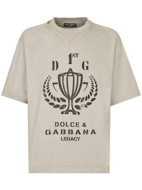 logo-print cotton T-shirt by DOLCE&GABBANA