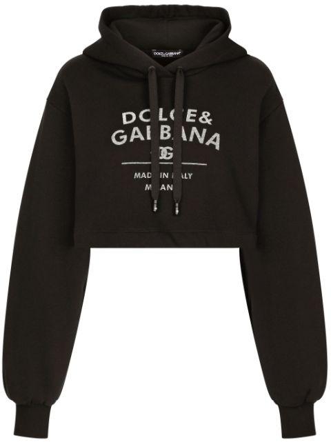 logo-print cotton-blend hoodie by DOLCE&GABBANA
