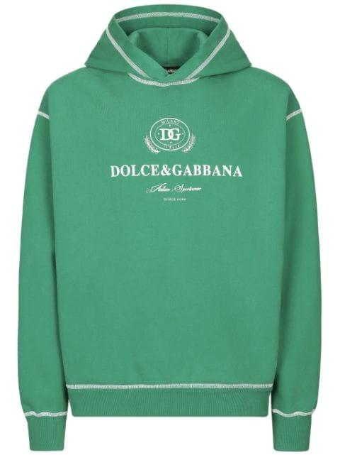 logo-print cotton hoodie by DOLCE&GABBANA