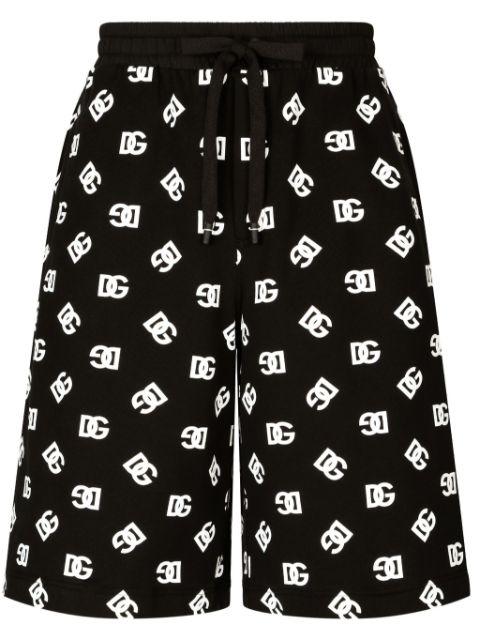 logo-print cotton track shorts by DOLCE&GABBANA