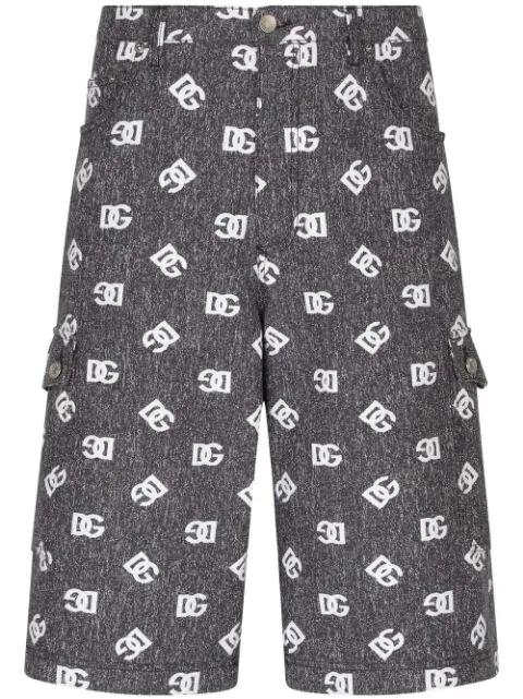 logo-print denim cargo shorts by DOLCE&GABBANA