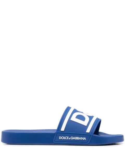 logo-print detail beach slides by DOLCE&GABBANA