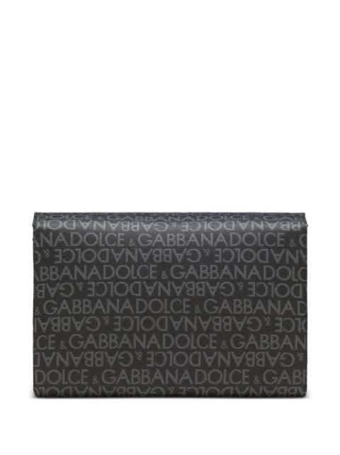 logo-print leather shoulder bag by DOLCE&GABBANA