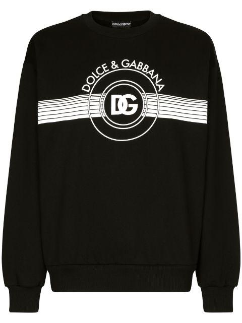 logo-print long-sleeved cotton sweatshirt by DOLCE&GABBANA