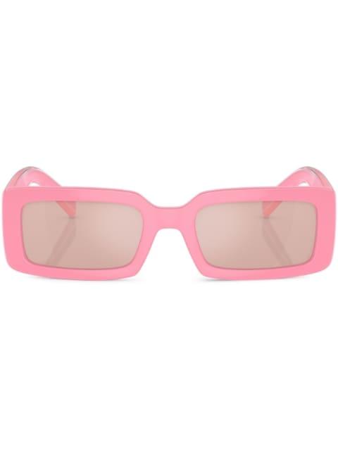 logo-print rectangle-frame sunglasses by DOLCE&GABBANA