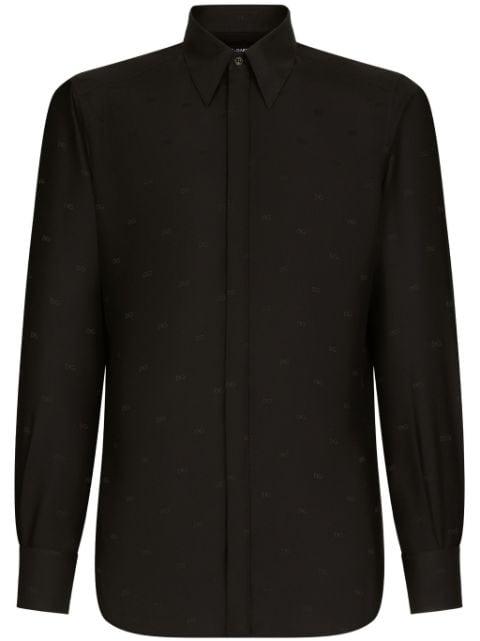 logo-print silk shirt by DOLCE&GABBANA