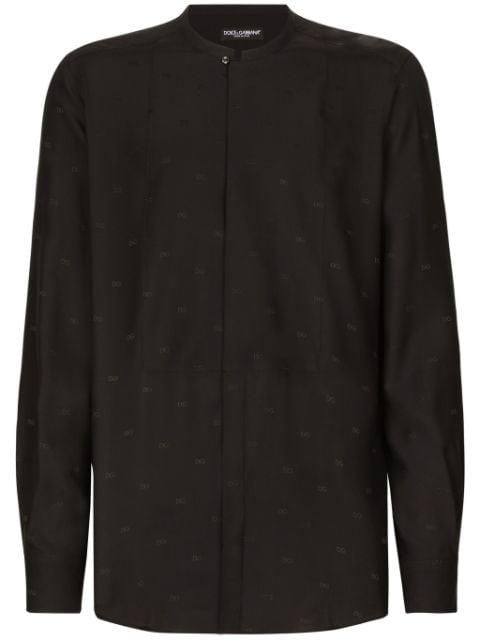 logo-print silk shirt by DOLCE&GABBANA