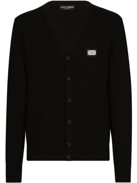 logo-tag cashmere-wool cardigan by DOLCE&GABBANA
