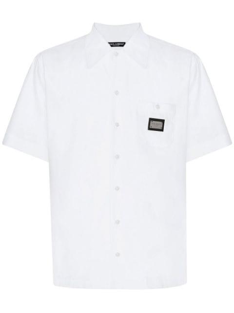 logo-tag cotton bowling shirt by DOLCE&GABBANA
