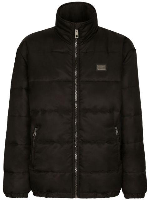 logo-tag high-neck padded jacket by DOLCE&GABBANA