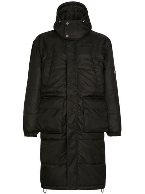 logo-tag hoodied puffer coat by DOLCE&GABBANA