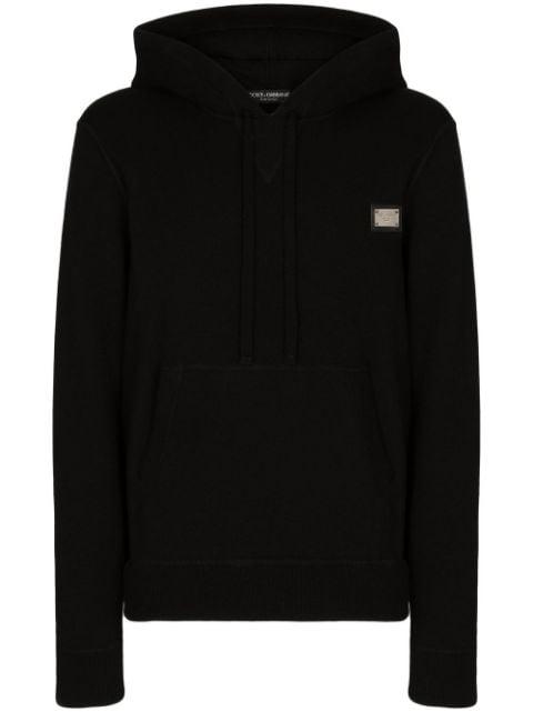 logo-tag wool-cashmere hoodie by DOLCE&GABBANA