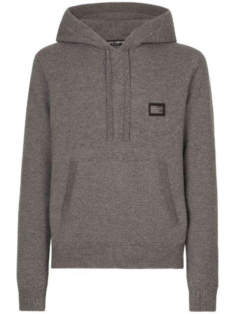 logo-tag wool-cashmere hoodie by DOLCE&GABBANA