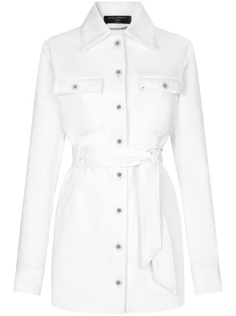 long belted denim jacket by DOLCE&GABBANA