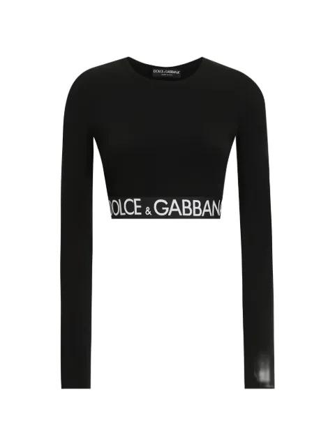 long-sleeve crop top by DOLCE&GABBANA