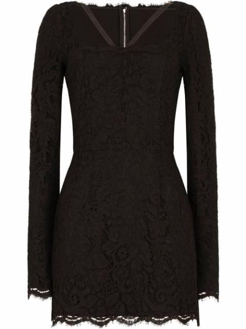 long-sleeve lace minidress by DOLCE&GABBANA