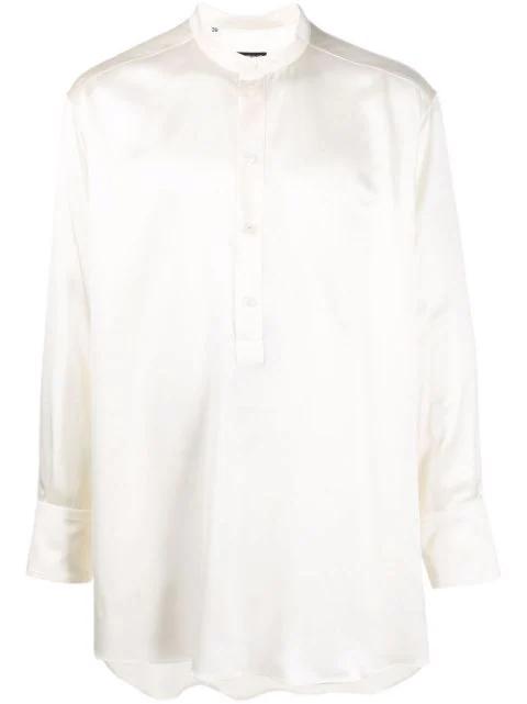 long-sleeve silk longline shirt by DOLCE&GABBANA