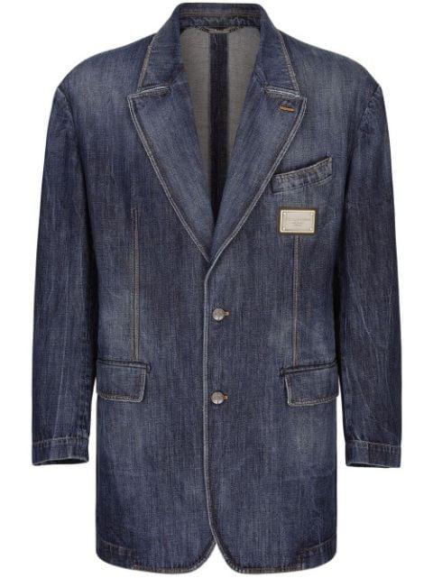 longline denim blazer by DOLCE&GABBANA