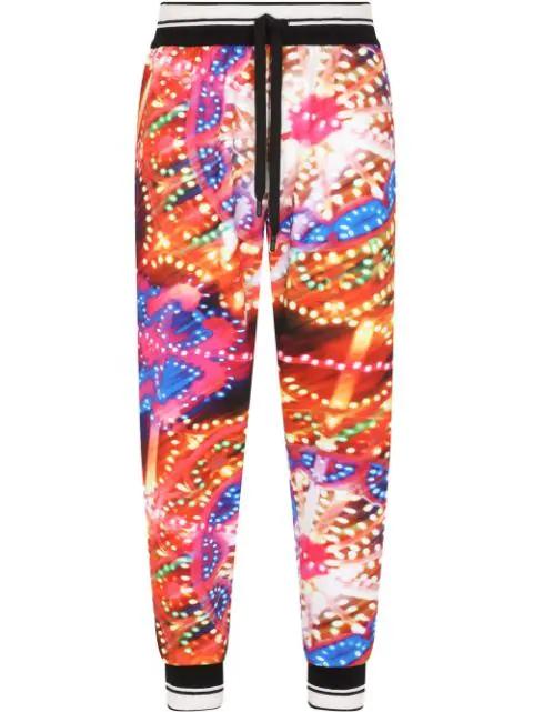 luminaire-print track trousers by DOLCE&GABBANA