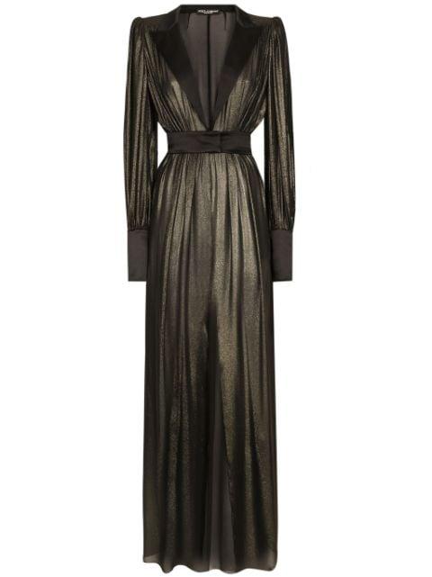 lurex plunge gown by DOLCE&GABBANA