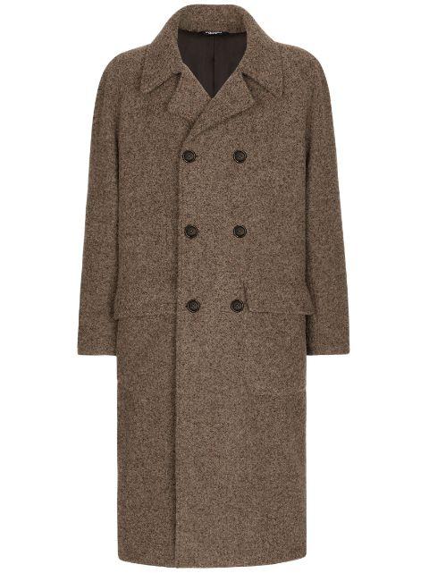 mélange-effect double-breasted coat by DOLCE&GABBANA