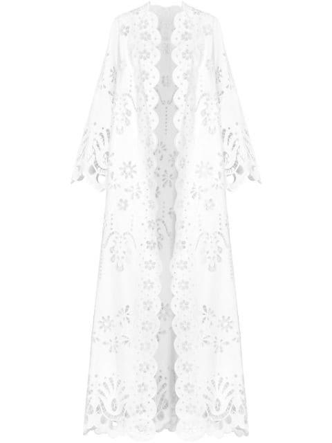 macramé cut-out long coat by DOLCE&GABBANA