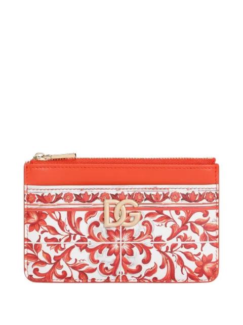 majolica-print 3.5 calfskin card holder by DOLCE&GABBANA