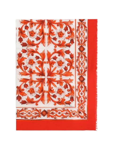 majolica-print batiste sarong by DOLCE&GABBANA
