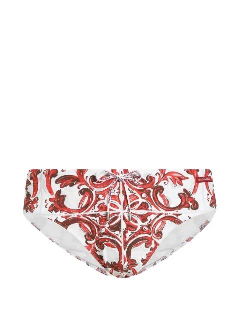 majolica-print high swim briefs by DOLCE&GABBANA
