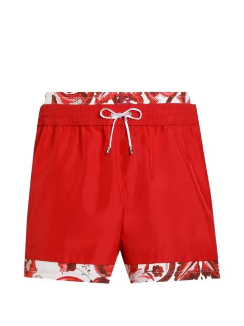 majolica-print medium swim boxer shorts by DOLCE&GABBANA