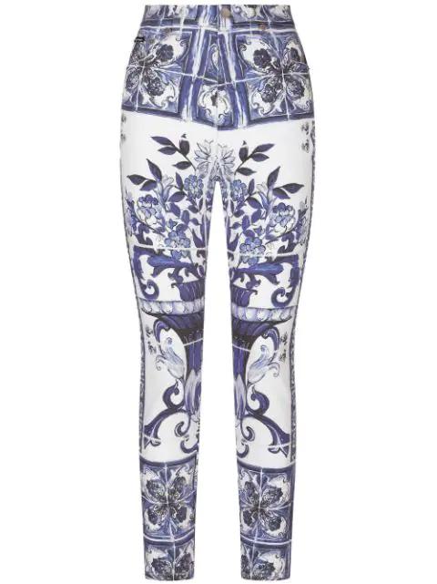 majolica-print skinny jeans by DOLCE&GABBANA