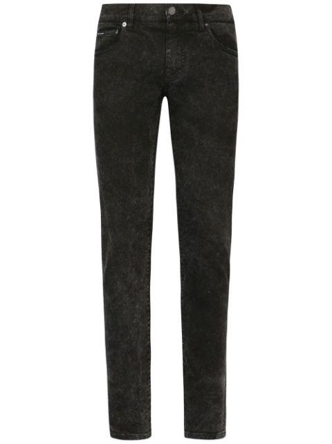 marble-effect skinny jeans by DOLCE&GABBANA