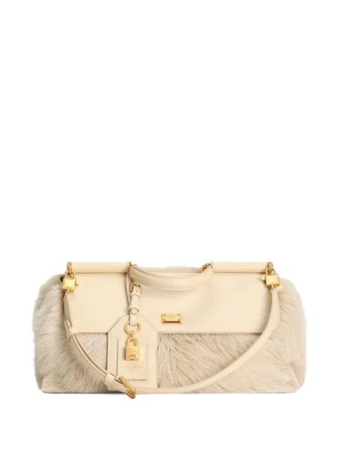 medium My Sicily fur-panel tote bag by DOLCE&GABBANA
