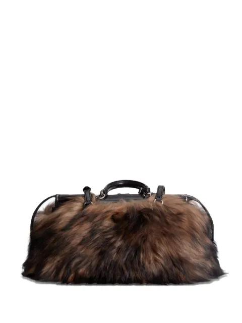 medium Vittoria fur trim tote bag by DOLCE&GABBANA